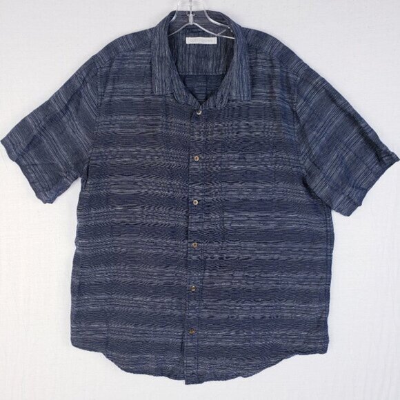Outerknown Other - OUTERKNOWN Shirt Organic Cotton/Linen Blend Short Sleeve size XXL Striped Casual